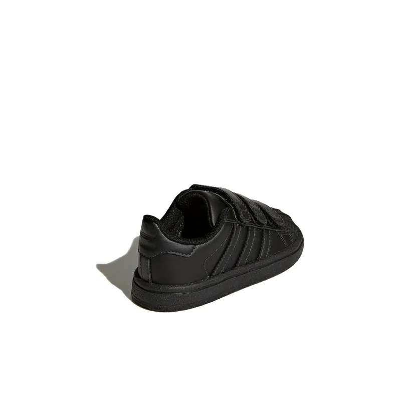 Adidas Originals Superstar Series Slip-Resistant Low-Top Skateboard Shoes Pure Black Infant And Toddler-3