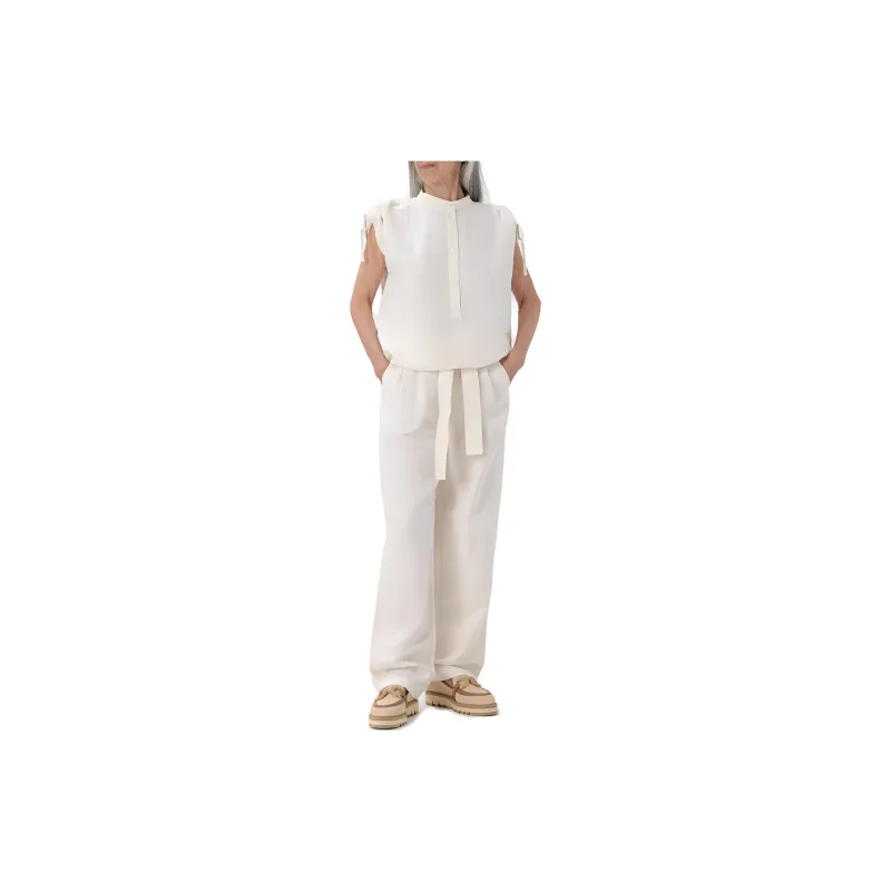 WOOLRICH Belted Straight Leg Pleated Trousers-2