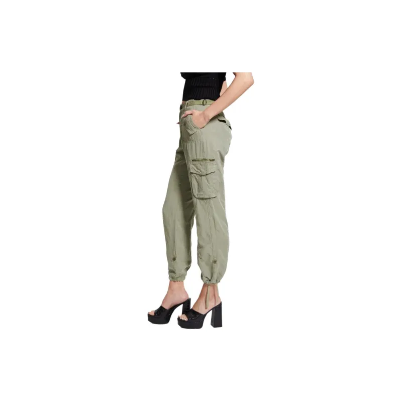 GUESS Eco Nessi Linen Cargo Pants Cargo Pants Women's Sage Green-4