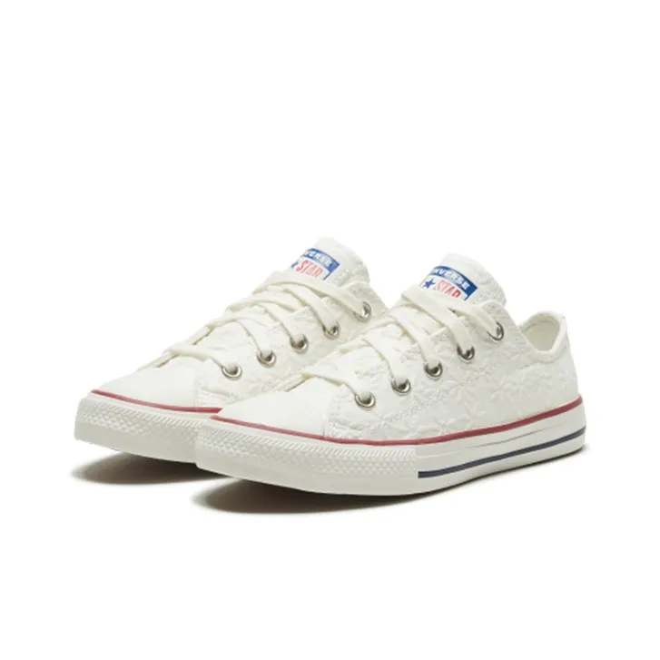 Converse Chuck Taylor All Star Low Top Kids Canvas Shoes White Teenagers-2