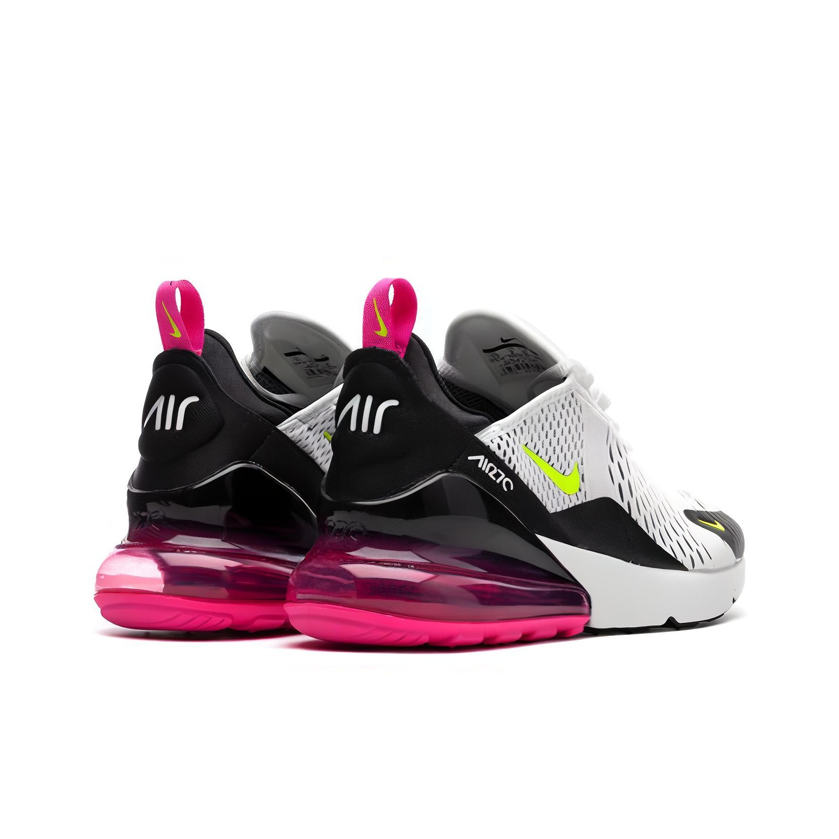 Nike Air Max 270 White Black Laser Fuchsia Volt GS POIZON