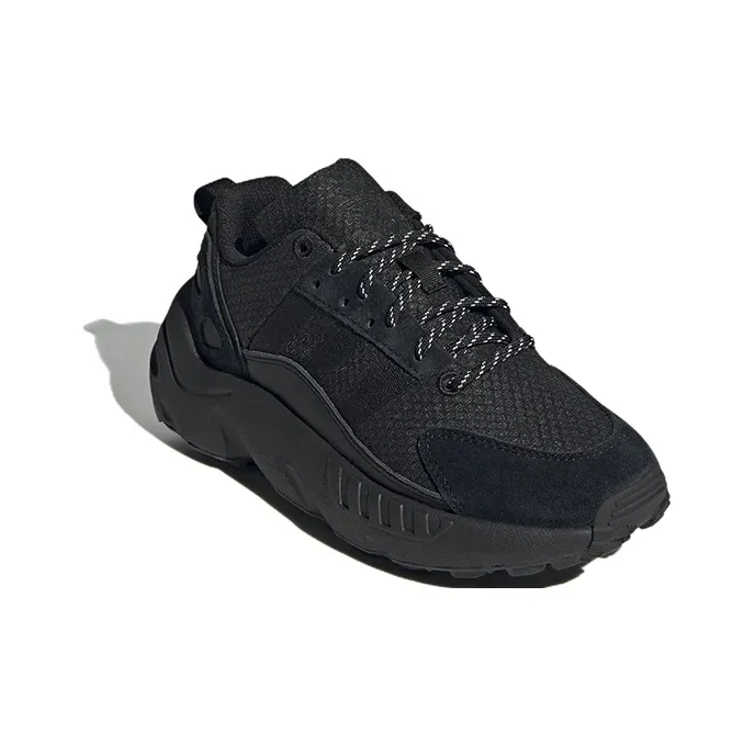 Adidas Originals ZX 22 Abrasion Resistant Low Top Kids' Running Shoes Black Teenagers-2