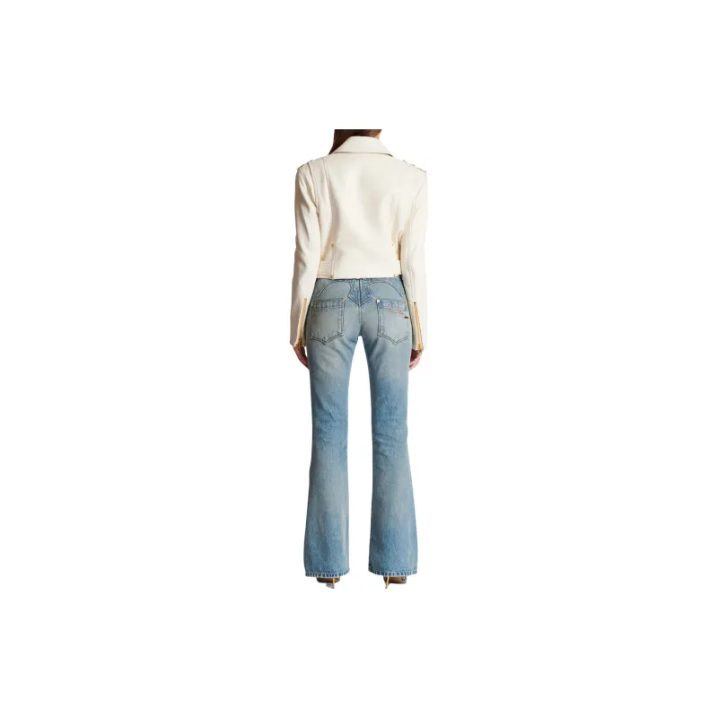 BALMAIN Zipped Leather Biker Jacket-2