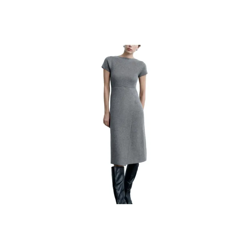 ZARA Short-Sleeved Dresses Women's Gray-2