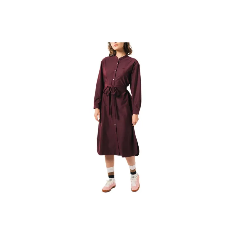 LACOSTE Long-Sleeved Dresses Women's Fuchsia-2
