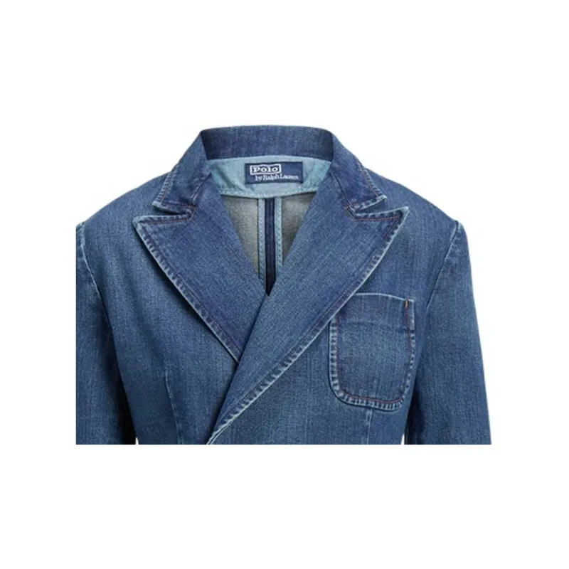 Polo Ralph Lauren Double-Breasted Denim Blazer-4
