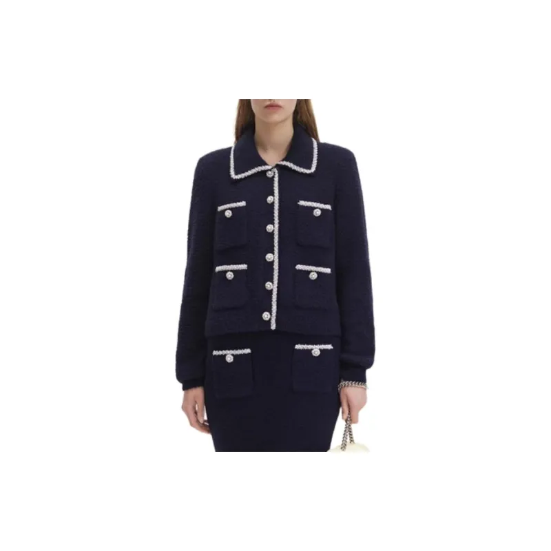 Self portrait Jackets Coats Women's Navy Blue-1