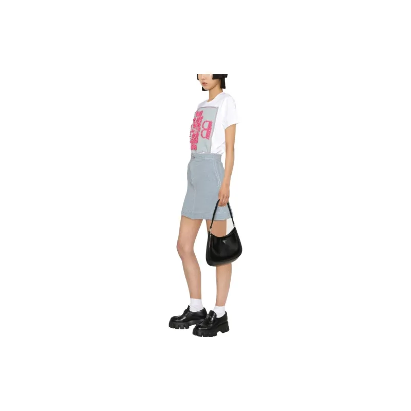 Barrie Contrast stitch Mini Skirt-2