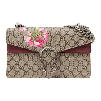 GUCCI DionysusGG Blooms Canvas With Leather Chain Crossbody Bag, Shoulder Bag Women's