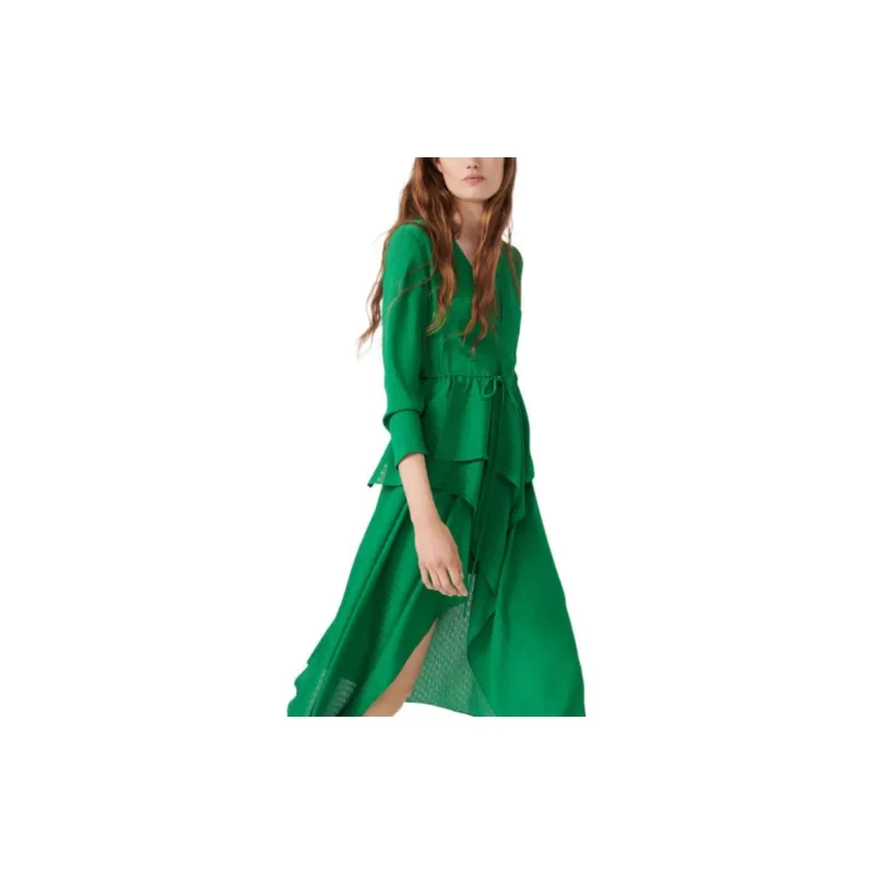 Maje Long-Sleeved Dresses Women's Emerald Green-1