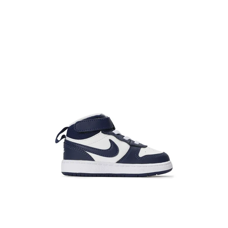 Nike Mid 2 Anti Slip Wear Resistant Mid Top Skateboard Shoes Blue White Baby-1