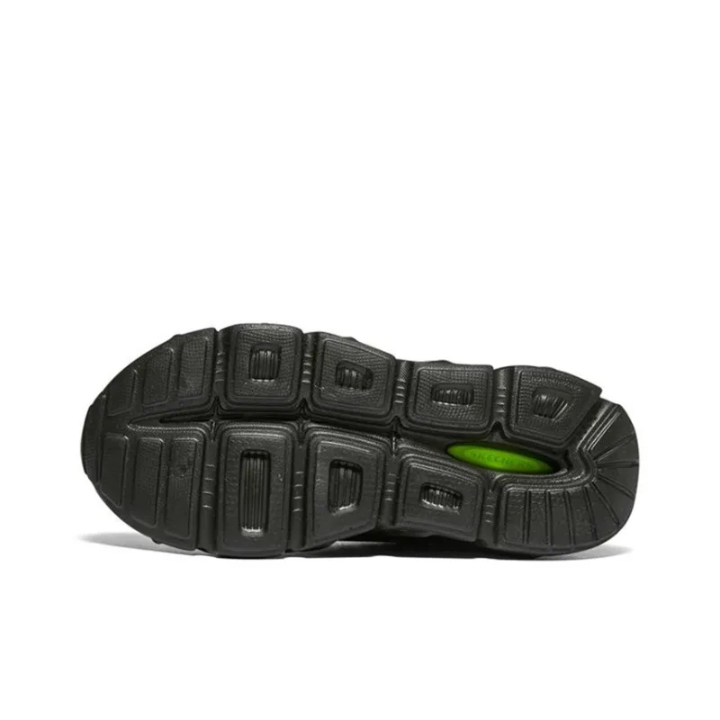 Skechers Tech Grip Cushioning, Slip Resistant, And Abrasion Resistant Low Top Kids' Running Shoes Black Green Teenagers-4