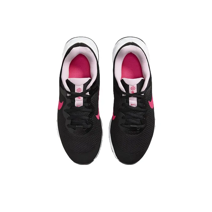Nike REVOLUTION 6 Cushioning, Wear Resistant Low Top Kids' Running Shoes Black Pink Teenagers-3