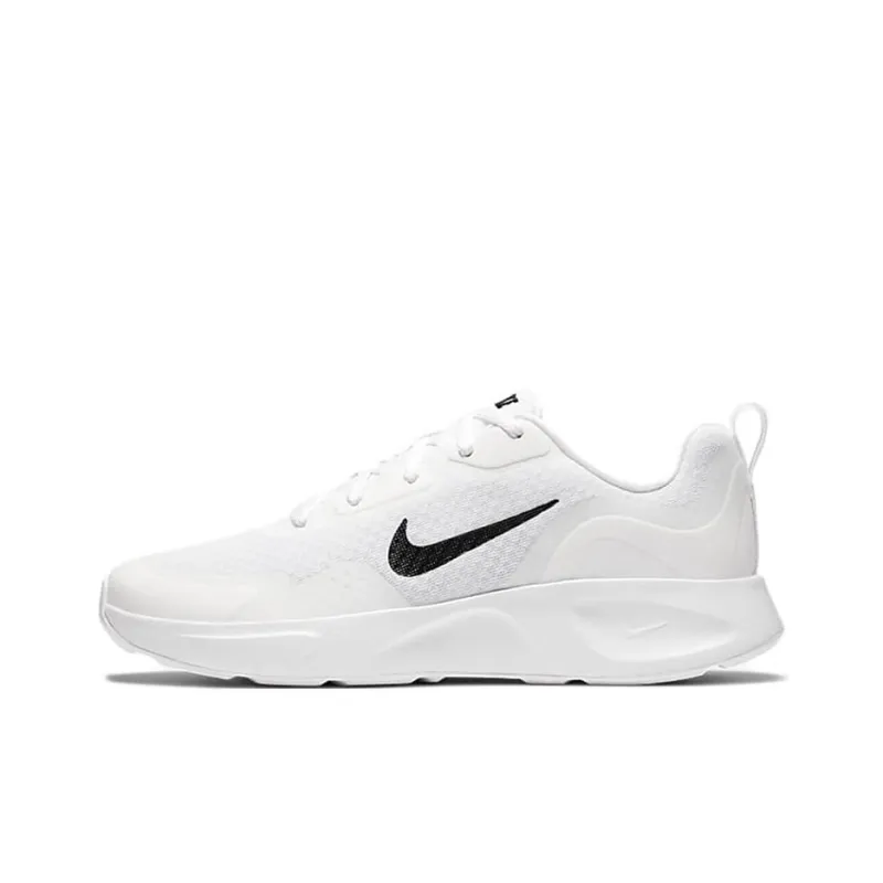 Nike Wearallday Cushioning Anti-Slip Wear-Resistant Breathability Low-Top Kids' Running Shoes White Teenagers-0