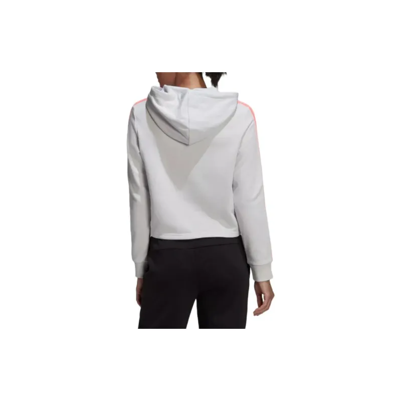 Adidas ESSENTIALS 3-STRIPES CROPPED HOODIE Sweatshirt Women's Impact Gray-3