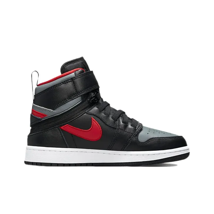 Jordan 1 High FlyEase Black Gym Red Smoke Grey GS-1