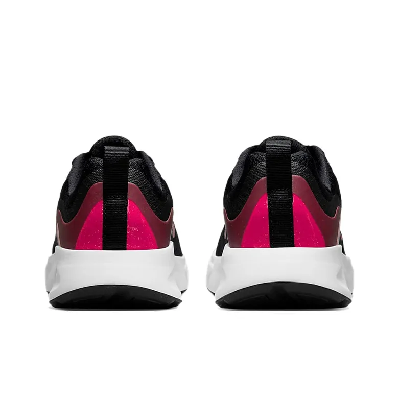 Nike Wearallday Low Top Running Shoes Black Red Teenagers-4