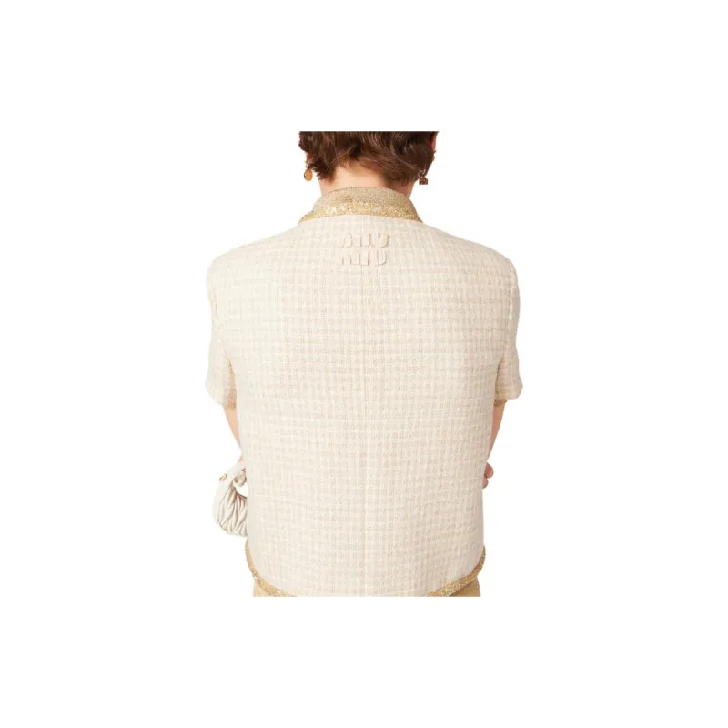 MIU MIU Jackets Coats Women's Beige-4