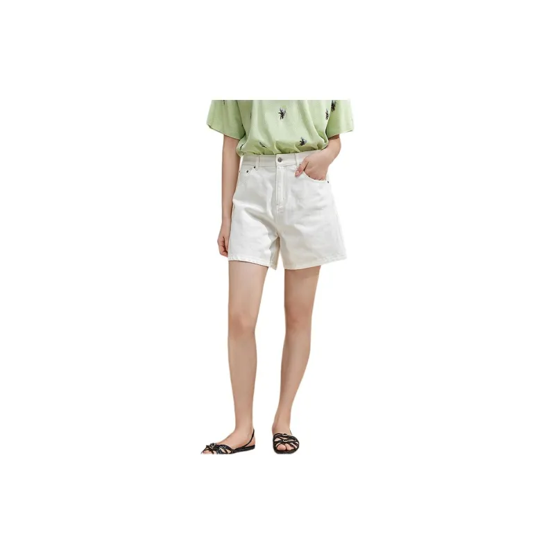 Broadcast Denim Shorts Women's Raw White-1