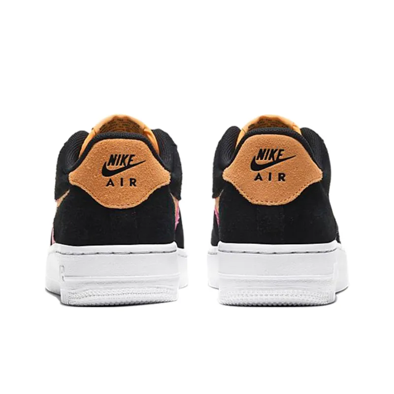 Nike Air Force 1 Low Top Kids' Skateboarding Shoes Black Pink Teenagers-4