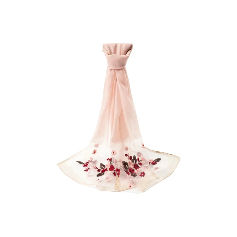Shanghai Story Polyester Silk Scarves Women's Beaded Feather Fall-33