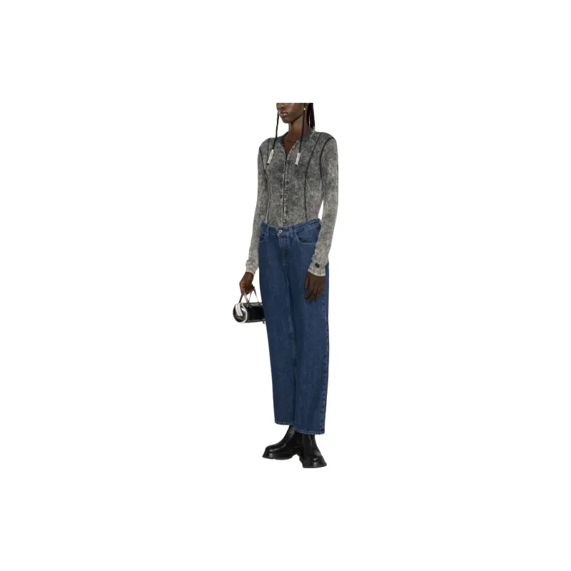 OFF WHITE Button Detailed Straight Leg Jeans-2