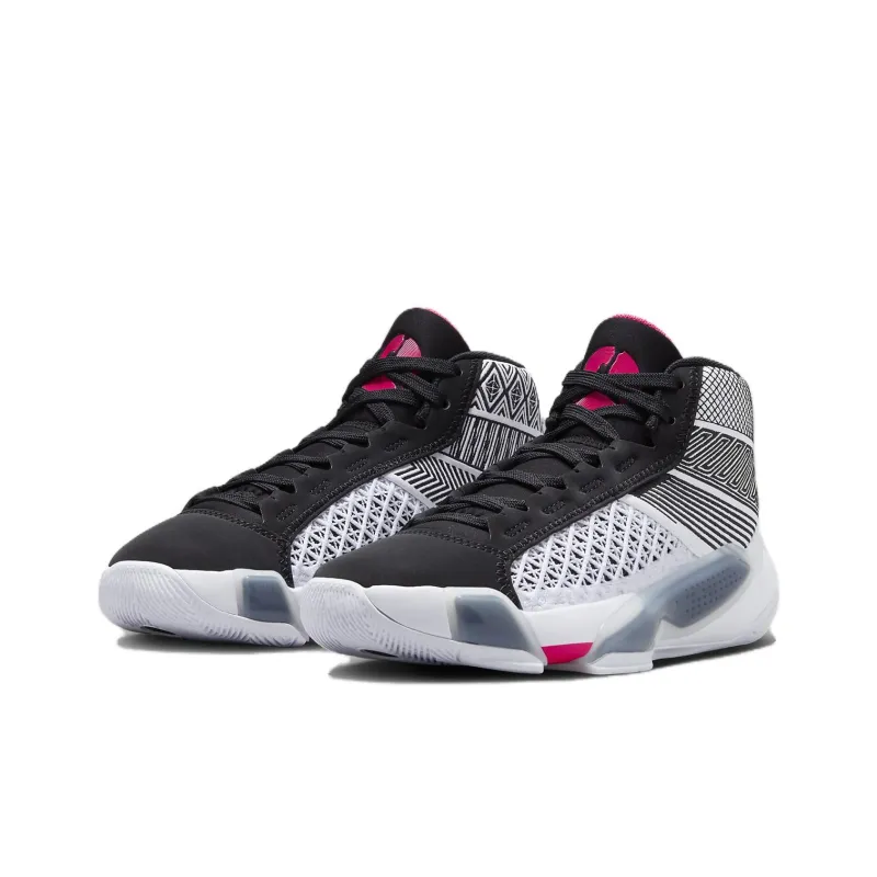 Jordan Air Jordan 38 Low GS Cushioning, Wear Resistant Mid Top Children's Basketball Shoes Black White Red Unisex-2