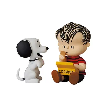 Medicom Toy Udf Peanuts Series 12  50's Snoopy And Linus Figure Red