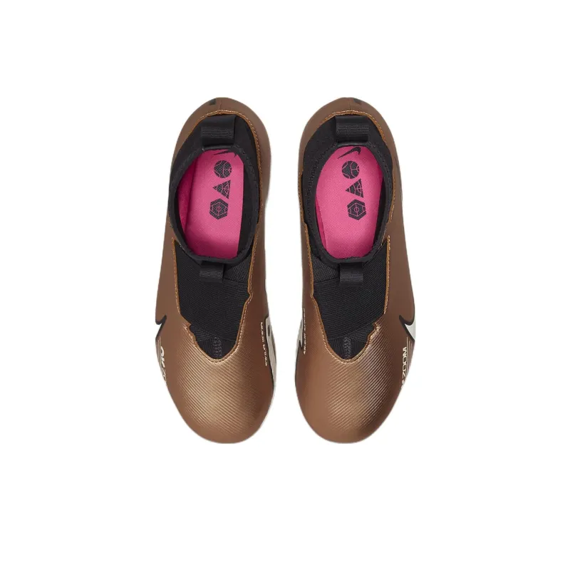 Nike Mercurial Superfly 9 Slip Resistant Cushioning Abrasion Resistant Mid Top Kids' Soccer Shoes Metal Copper Kids'-3