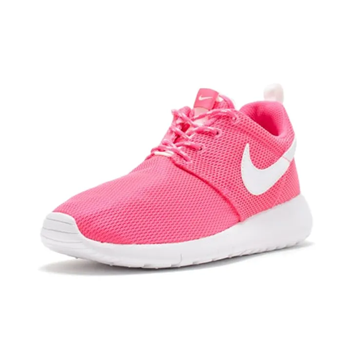 Nike Roshe Run Cushioned Slip Resistant Breathable Low Top Kids' Running Shoes Fuchsia Teenagers-1