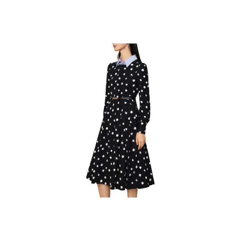 JZ. ANNAKRO Long Sleeved Dresses Women's Floral Black-1