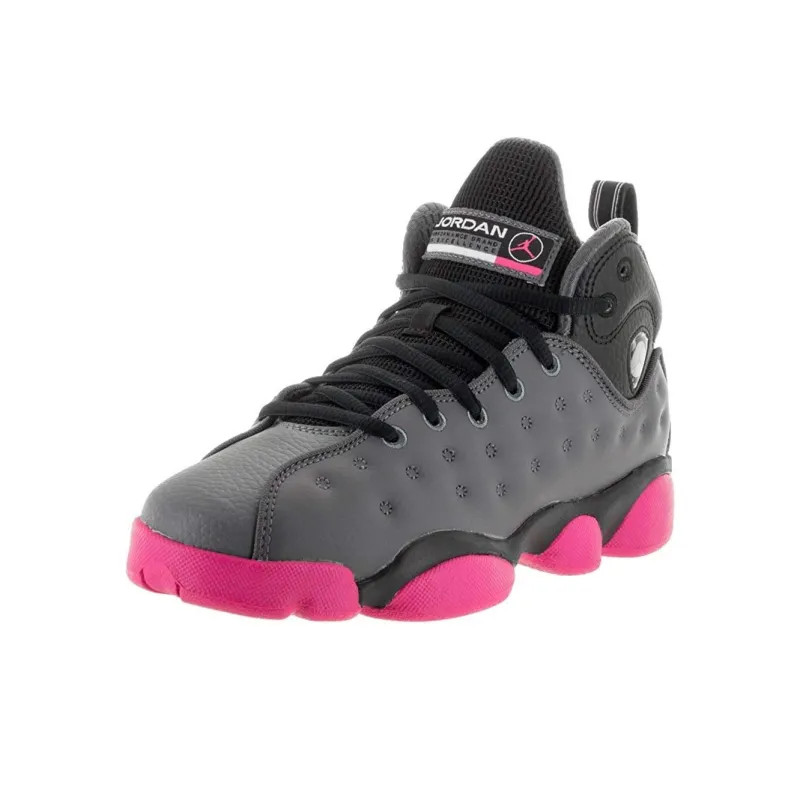 Jordan Jumpman Team II Mid Top Children's Basketball Shoes Black Gray Pink Unisex-2