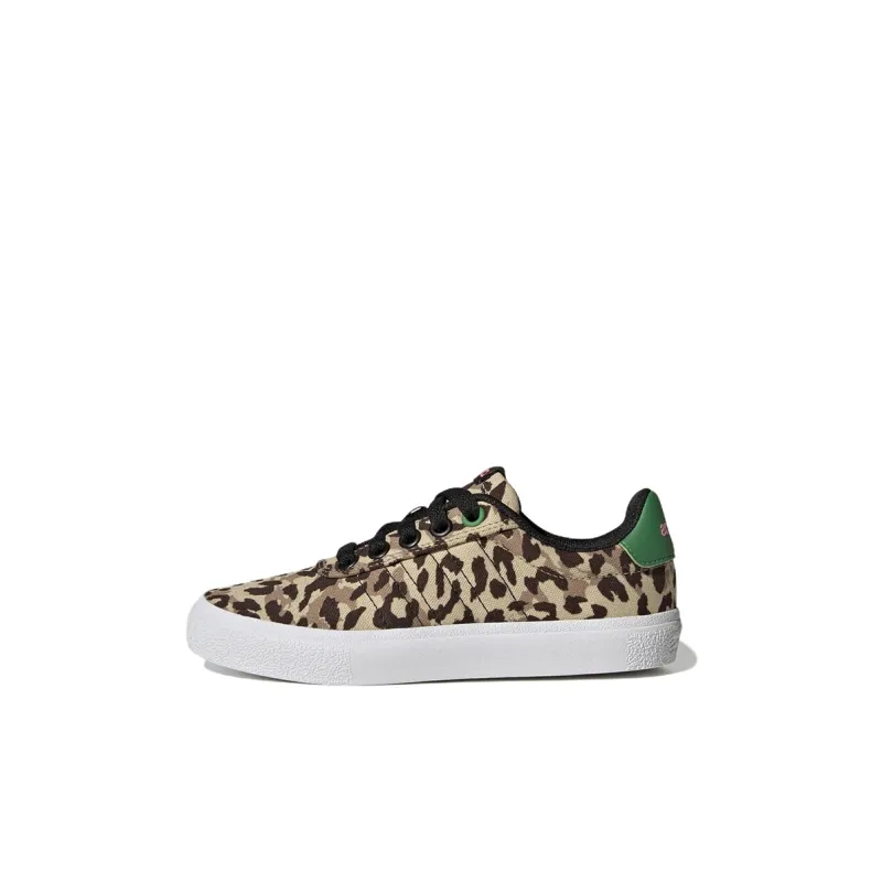 Adidas Neo Vulc Raid3r Skateboarding K Abrasion Resistant Low Top Kids' Skateboarding Shoes Leopard Print Kids'-0