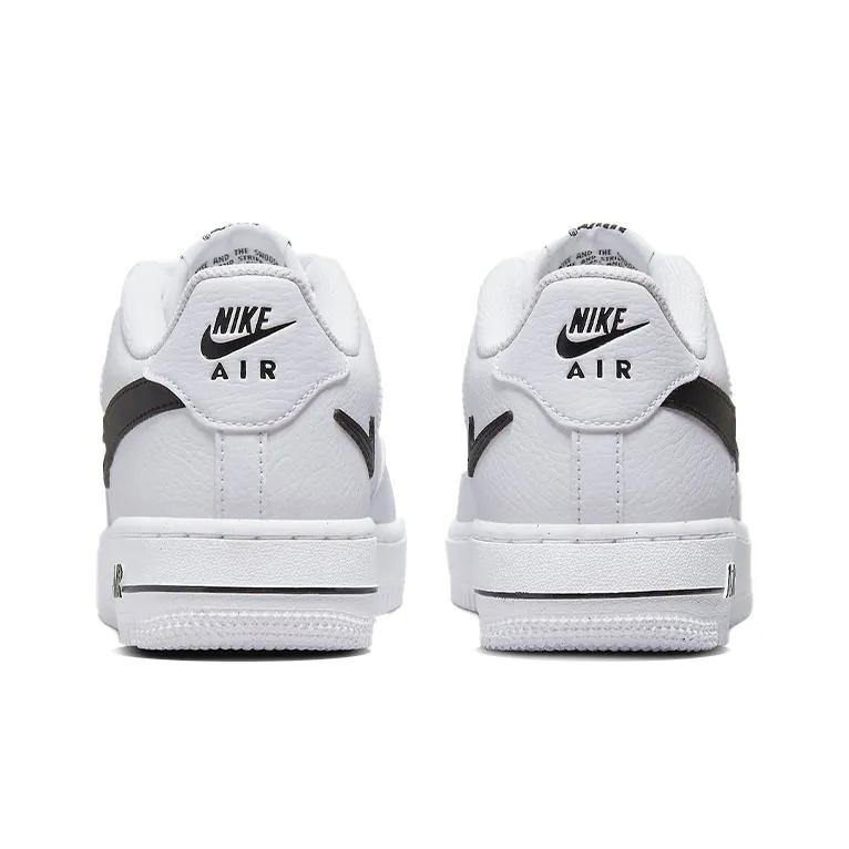 Nike Air Force 1 Low Cut Out Swoosh White Black GS-4