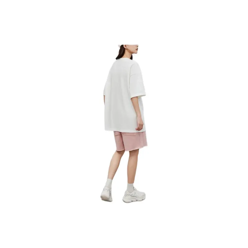 Anta Drop Shoulder Sleeve T Shirt Women's Ivory White-1