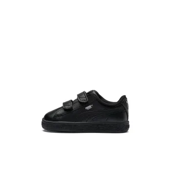 PUMA Basket Series Classic Anti Slip And Wear Resistant Lightweight Low Top Toddler Shoes Black Infant And Toddler