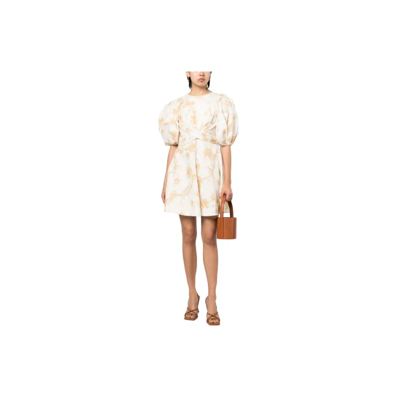 Zimmermann Short Sleeved Dresses Women's Yellow-1