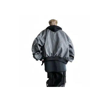 MIIRACER Leather Jacket Unisex Black Gray Color