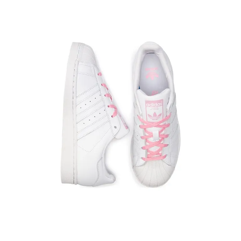 Adidas Originals Low Top Skateboard Shoes White Pink Teenagers-3