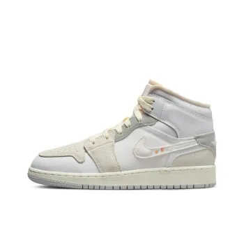 Jordan 1 Mid SE Craft Inside Out White Grey GS