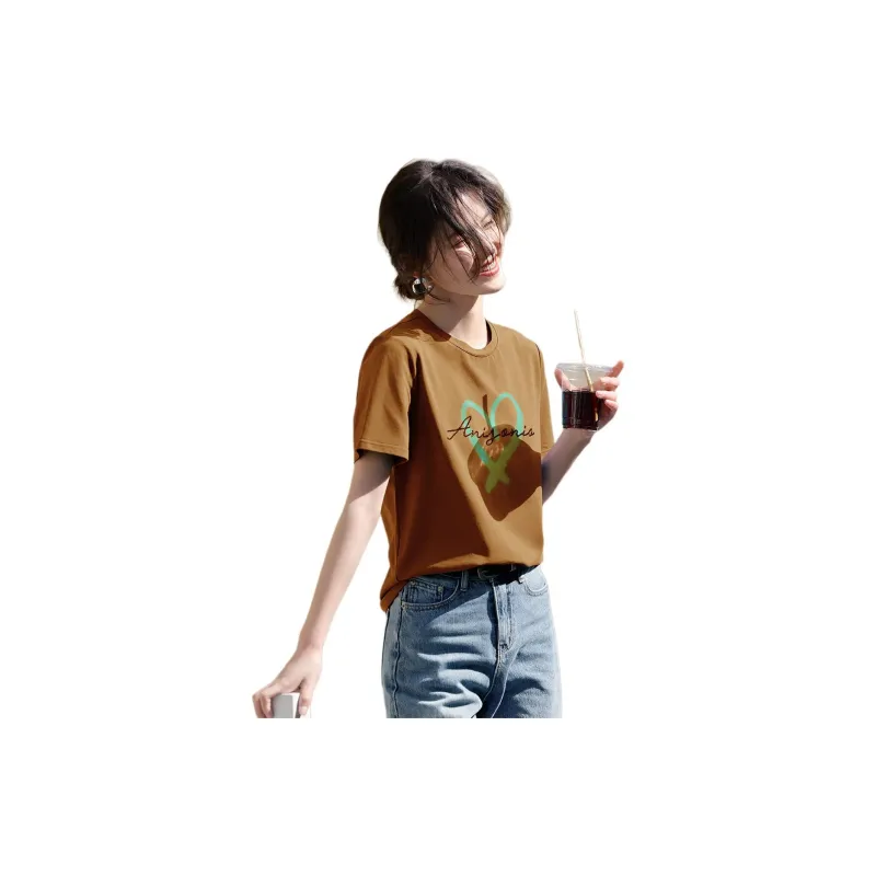 XWI T Shirt Women's Orange Brown-2