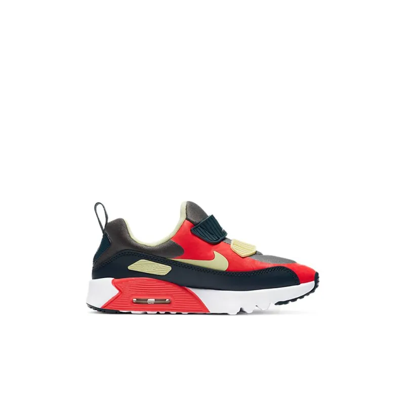 Nike Air Max 90 Tiny Low Top Running Shoes Black Red Children Aged 3 7 Years Old-1