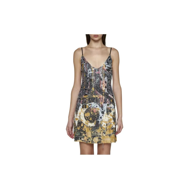 DIESEL D-Jena-Dev Distressed Sleeveless Mini Dress-3