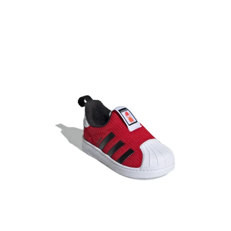 Adidas Originals SUPERSTAR 360 Breathable Low-Top Skateboard Shoes Red Infant And Toddler-2