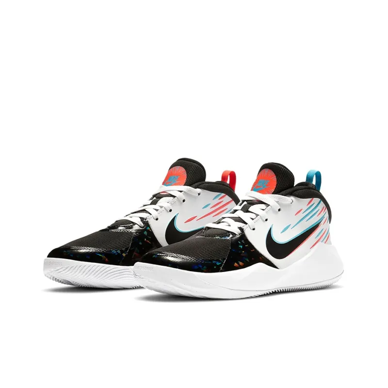 Nike Team Hustle D 9 Slip Resistant Cushioning Wear Resistant Breathable Mid Top Children's Basketball Shoes Teenagers-2