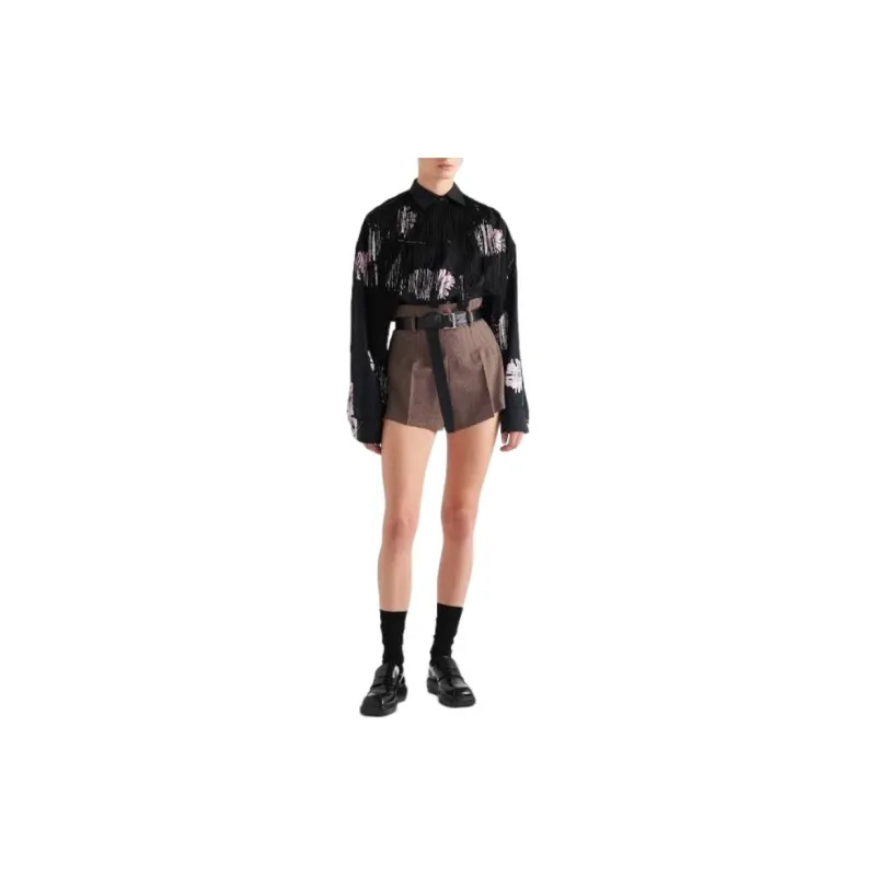 PRADA Floral print Fringed Shirt-1