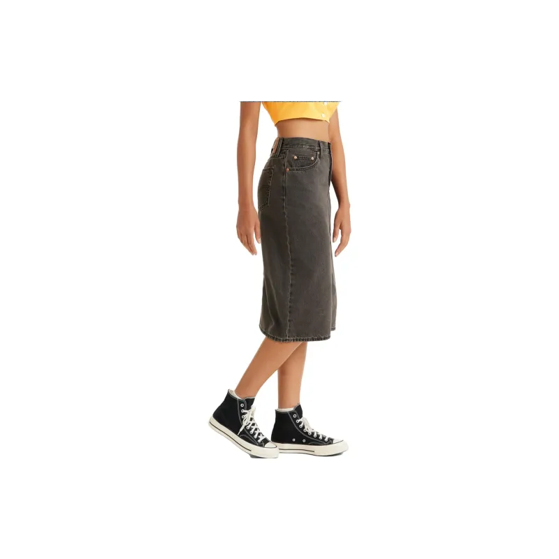 Levis Casual Long Skirts Women's Smoke Gray-4