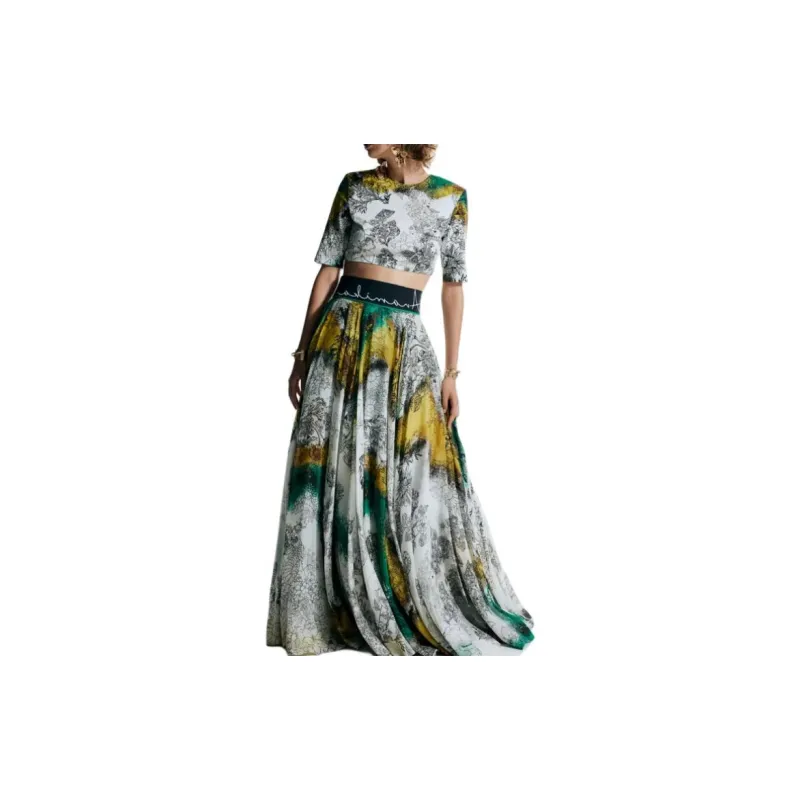 H&M ANAMIKA KHANNA Collaboration Casual Long Skirts Women's White-1