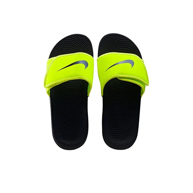 Nike Kawa Anti Slip Wear Resistant Slippers Black Green Kids'-3