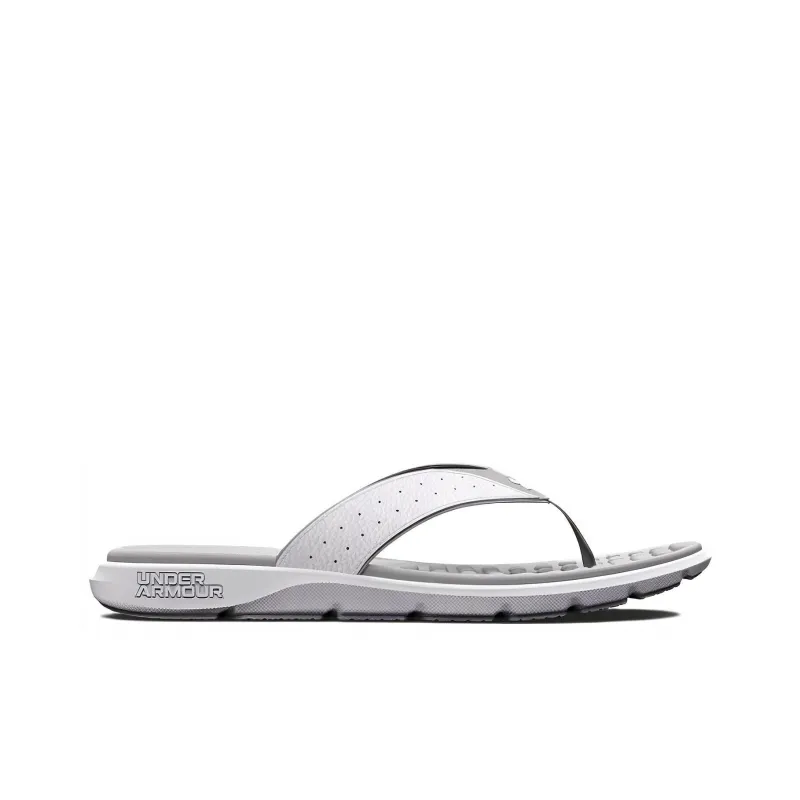 Under Armour Ignite EVA Quiet Flip Flops Men's White Gray-1